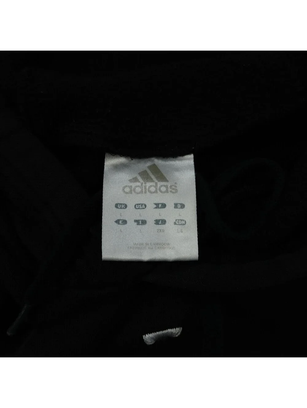 Adidas Hoodie Men's XL Black Pullover Big Logo Embroidered Spellout 2007